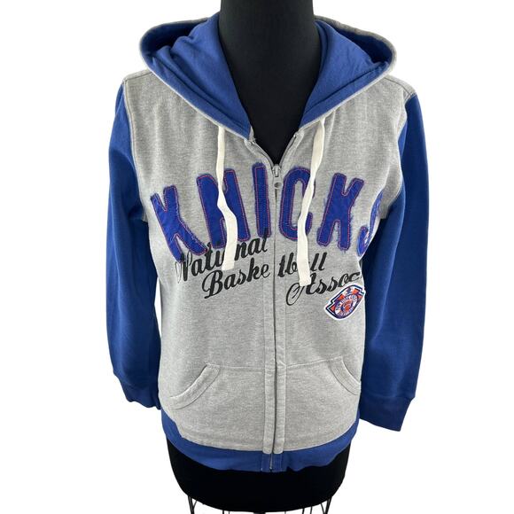 New York KNICKS NBA G-III 4Her by Carl Banks Gray Blue Zip Up Hoodie Size M - Picture 3 of 10